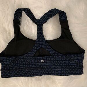 Lululemon Fast Lane Bra Sz 8 Shatter Weave Desert Teal Alberta Lake Blue Black